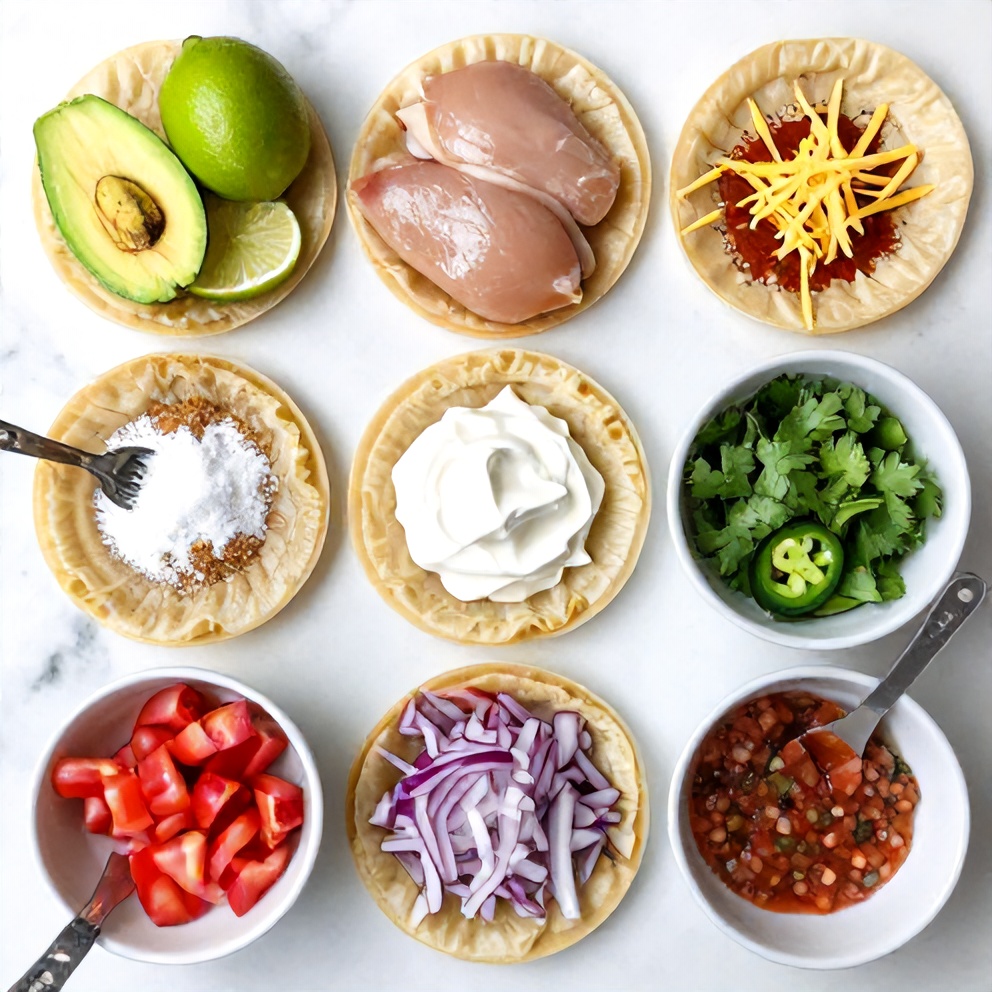 Honey Lime Chicken Nacho Wonton Tacos Ingredients