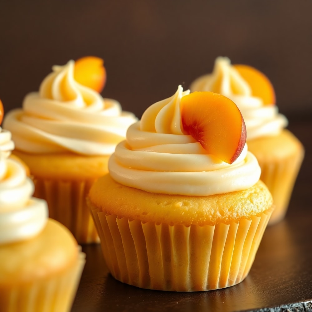 Honey Peach Cream Cheese Cupcakes