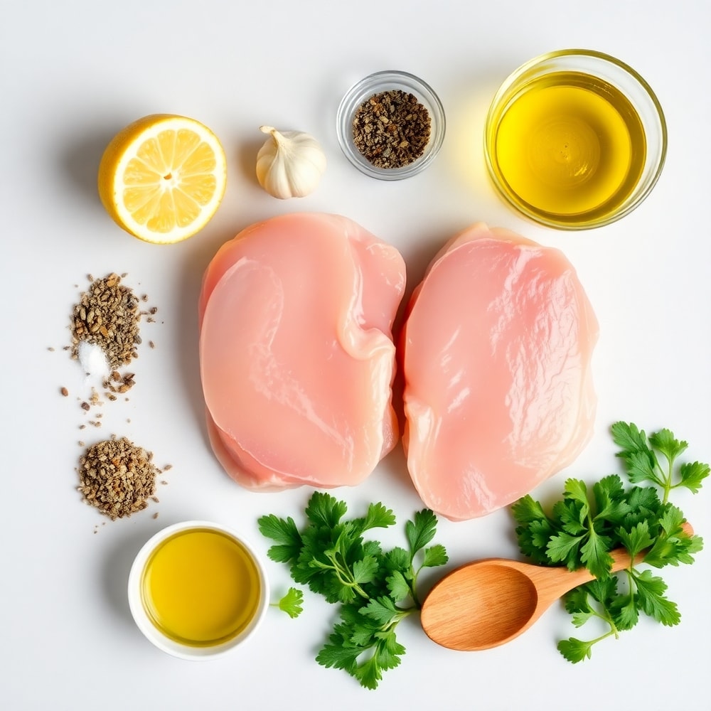 Raw ingredients for Lemon Garlic Pork Chops