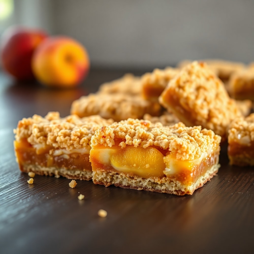 peaches and cream crumble bars