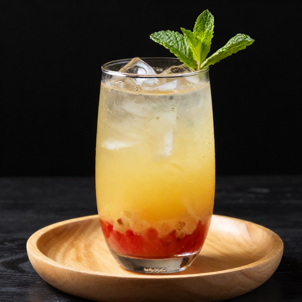 Pineapple Strawberry Agua Fresca garnished with mint