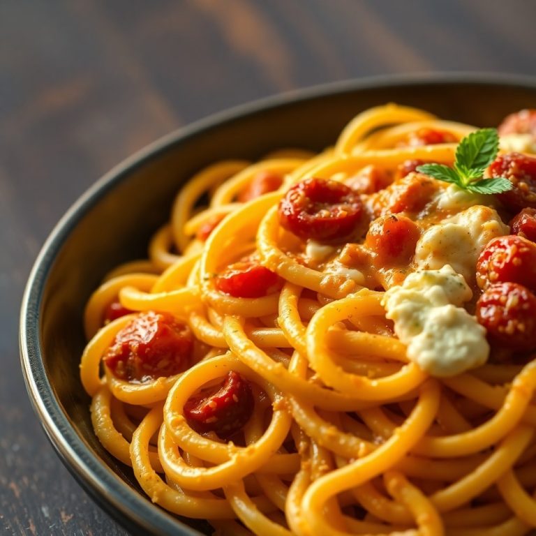 Roasted Tomato and Garlic Ricotta Pasta