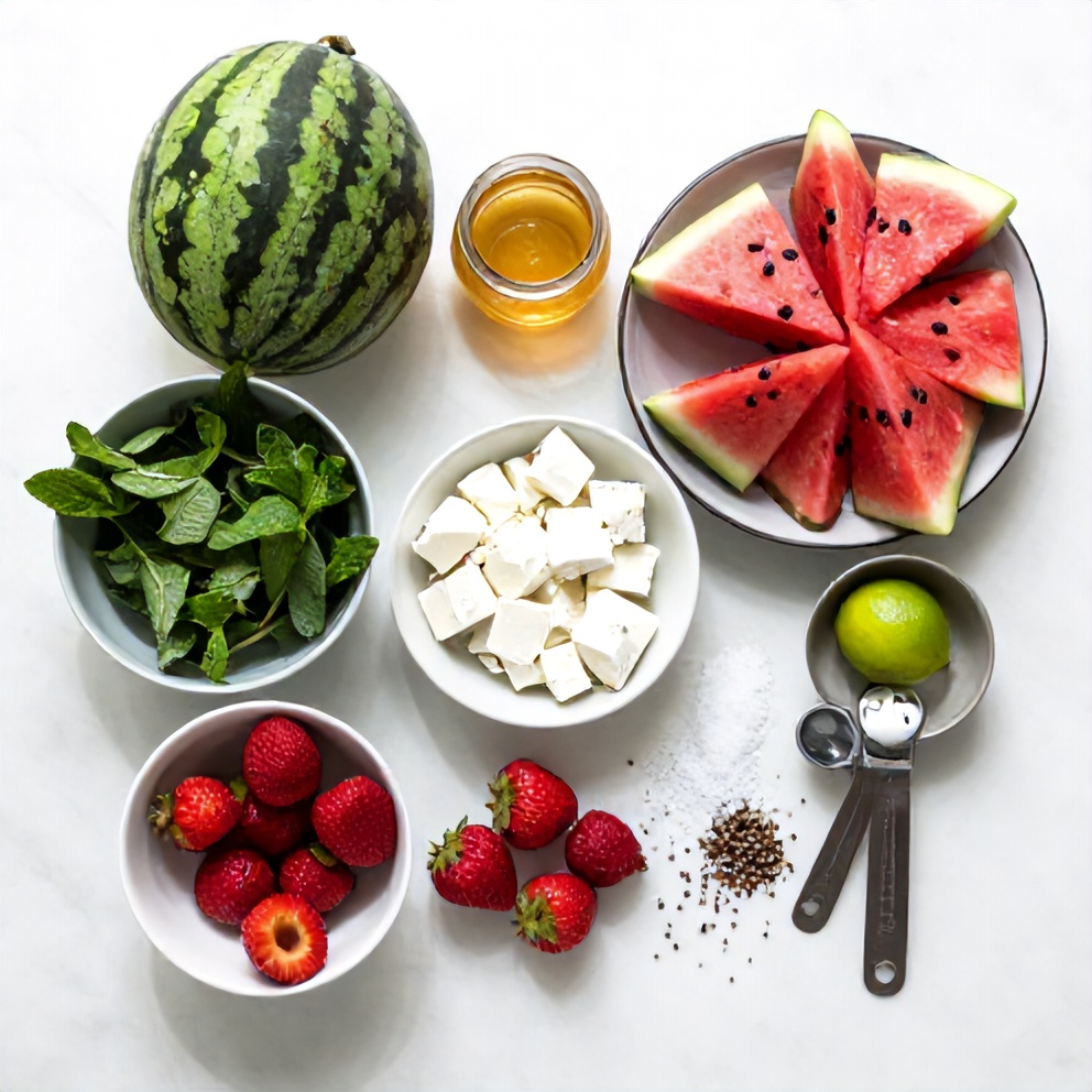 Strawberry Watermelon Salad ingredients