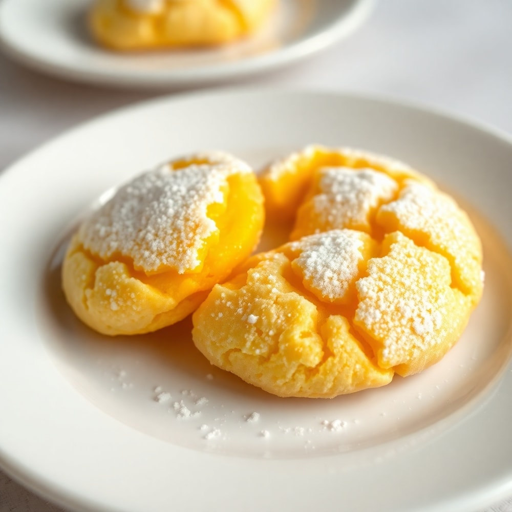 Plated Tropical Mango Cookies on a white plate